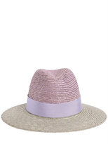 Thumbnail for your product : Federica Moretti Bicolor Woven Panama Straw Hat