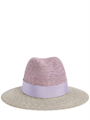 Federica Moretti Bicolor Woven Panama Straw Hat