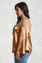Thumbnail for your product : Forever 21 Plus Size Open-Shoulder Satin Top