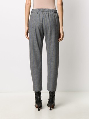 Semi-Couture Elasticated Check Pattern Trousers