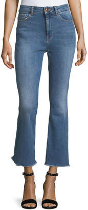 DL1961 Premium Denim Jackie Trimtone Crop Flare Jeans in Marker