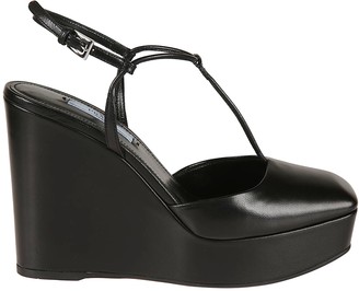 prada black wedges