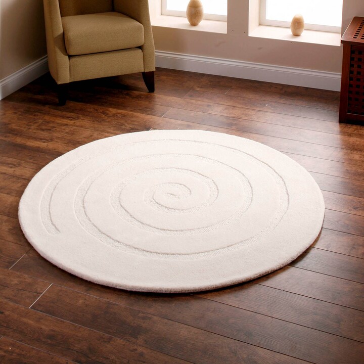 Dunelm Spiral Round Rug White ShopStyle