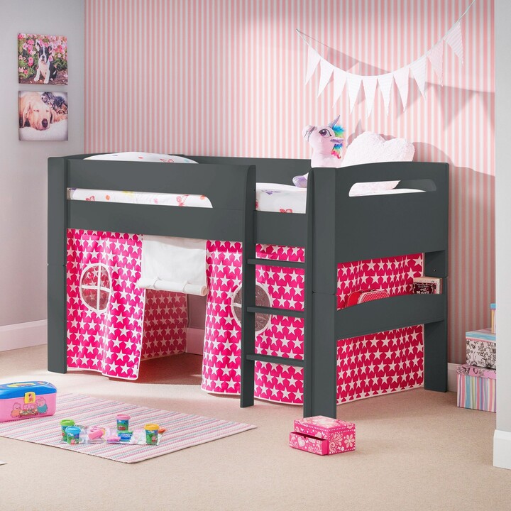 Dunelm Pluto Midsleeper with Pink Tent Black/Pink ShopStyle Kids & Baby