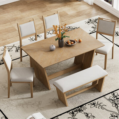 Ophelia & Co. 6-Piece Retro Dining Table Set For 6 60\