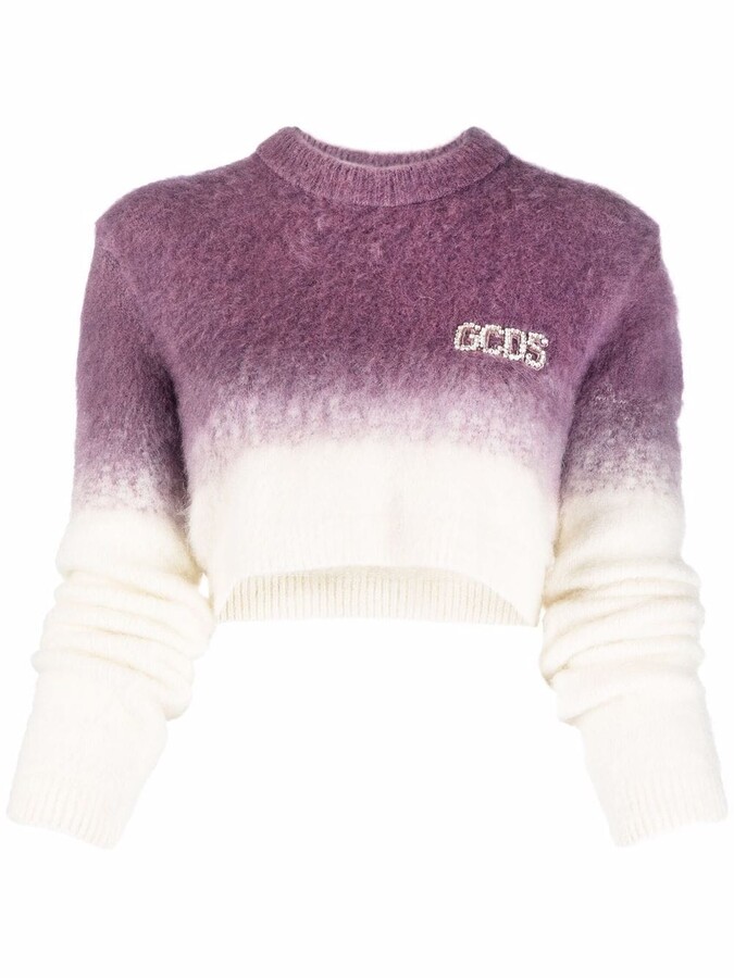 purple cropped jumper