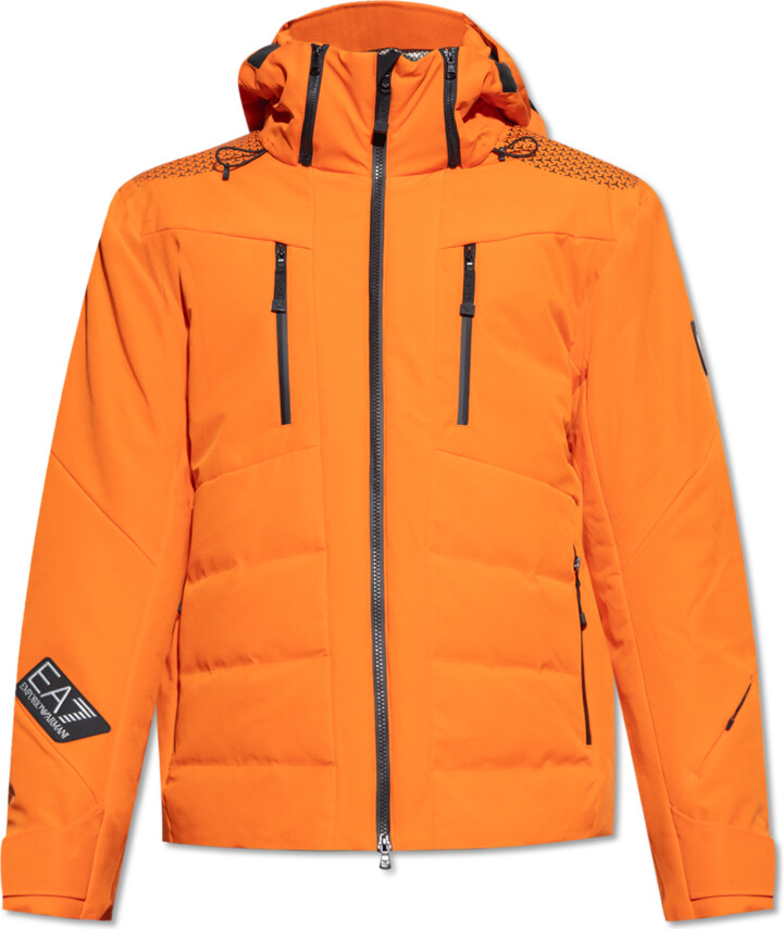 EA7 Emporio Armani Ski Jacket With Logo, , - Orange - ShopStyle