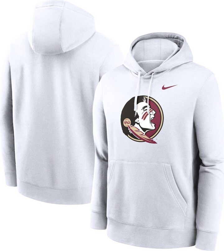 Nike Men's White Florida State Seminoles Primetime Evergreen Club Fleece Pullover Hoodie