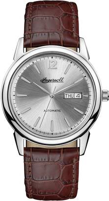 Ingersoll Men's Automatic Stainless Steel and Leather Casual Watch, Color:Brown (Model: I00501)