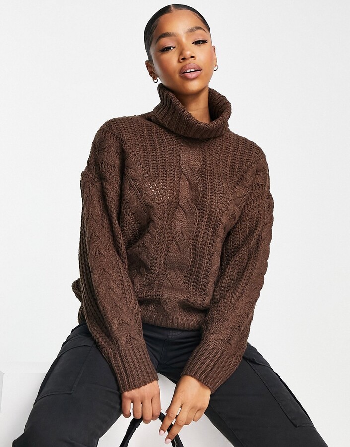 Chocolate Brown Oversized Brown Knit Sweater By YOOX KNIT RIBBED - Main Image