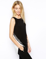Thumbnail for your product : Warehouse Dipped Back Lace Detail Top