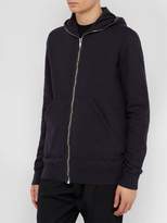 Thumbnail for your product : Rick Owens Full Zip Cotton Hooded Sweatshirt - Mens - Indigo