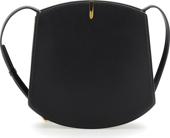 Savette 'florence' Black Crossbody Bag With Magnetic Strap Closure In Leather Woman