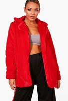 Thumbnail for your product : boohoo Faux Fur Collared Coat