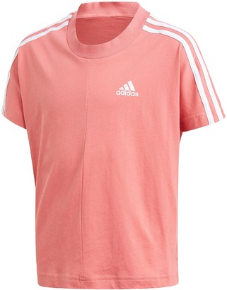 adidas Girls Junior G 3-Stripes T-Shirt Pink