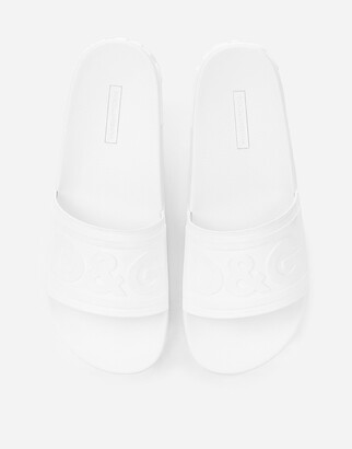 Dolce & Gabbana Rubber Beachwear Sliders With Logo