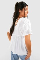 Thumbnail for your product : boohoo Maternity Cross Back Woven Smock Top
