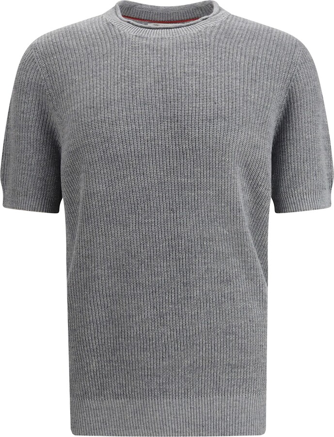 Brunello Cucinelli Cotton And Linen Knit T-shirt