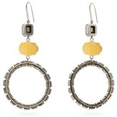 Thumbnail for your product : Isabel Marant Crystal-embellished Hoop Drop Earrings - Yellow