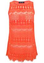 Thumbnail for your product : Select Fashion Fashion Womens Orange Scallop Lace Vest - size 6
