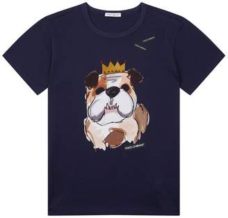Dolce & Gabbana Cotton Dog Printed T-Shirt