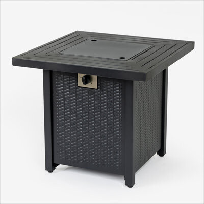 Latitude Run 28-inch Iron Square Propane Fire Pit Table