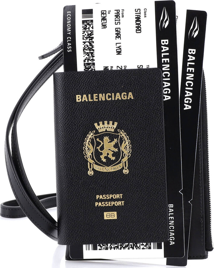 Balenciaga Passport Phone Holder Printed Leather