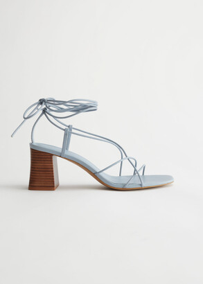 And other stories Strappy Block Heel Leather Sandals - ShopStyle