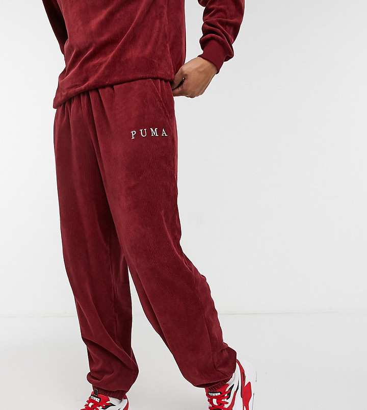 Puma Cord joggers in burgundy exclusive to ASOS - ShopStyle Trousers
