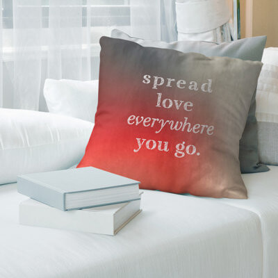 ArtVerse Spread Love Quote Linen Pillow