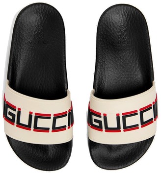 Gucci Children Logo Print Pool Slides