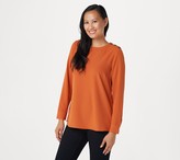 Thumbnail for your product : Denim & Co. Luxe Stretch Solid Snap Shoulder Blouse