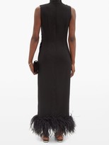 Thumbnail for your product : 16Arlington Maika Feather-trimmed Crepe Dress - Black