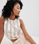 Thumbnail for your product : Lace & Beads embellished crop top in pink