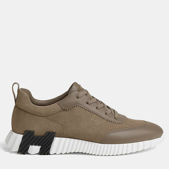 Hermes Bouncing Size 43 Etoupe Goatskin Sneakers