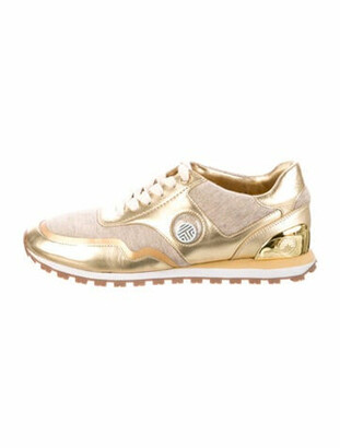 Tory Sport Leather Sneakers Gold