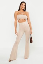 Thumbnail for your product : boohoo Basic Bandeau And Flared Pants Two-Piece Set