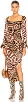 Thumbnail for your product : Ganni Silk Stretch Satin Dress in Tannin | FWRD