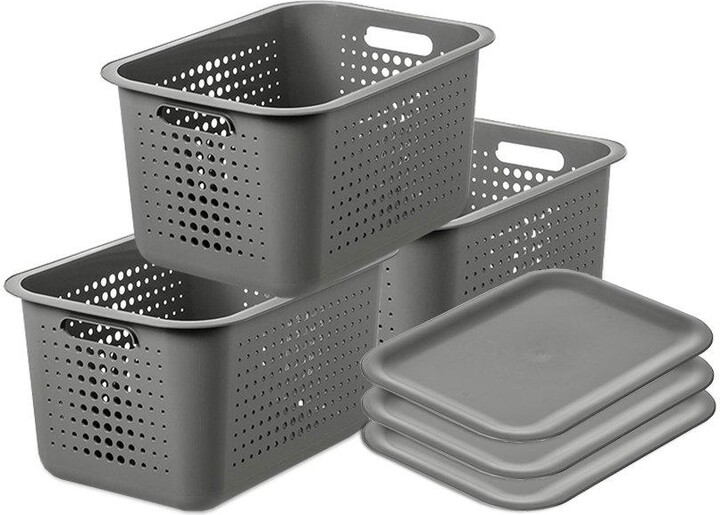 Orthex 'Recycled Basket 20' with lids x3 ShopStyle