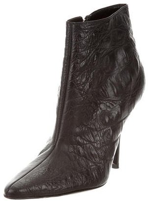 Alberta Ferretti Embossed Leather Booties