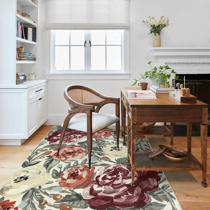 Machine Washable Rug with Standard Pad - Camellia Currant 5 ft. x 7 ft.
