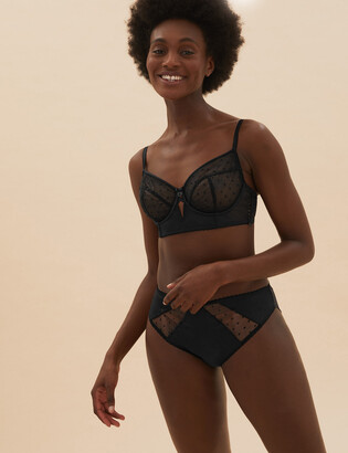 Marks and Spencer Spot Embroidery Non Padded Balcony Bra A-E
