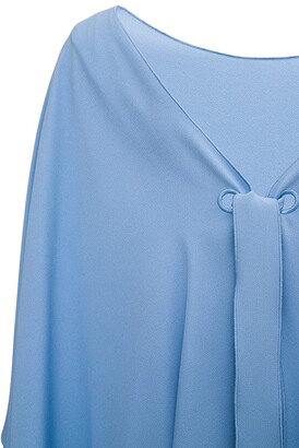 Alberta Ferretti Light Blue Viscose Blend Dress With Bow