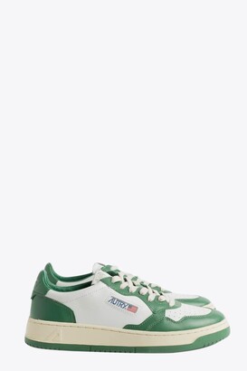 AUTRY White/green Leather Low-top Lace Up Sneaker