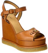 Thumbnail for your product : Celine Manon Leather Wedge Sandal