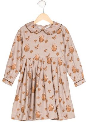 Rachel Riley Girls' Owl Print Long Sleeve Dress