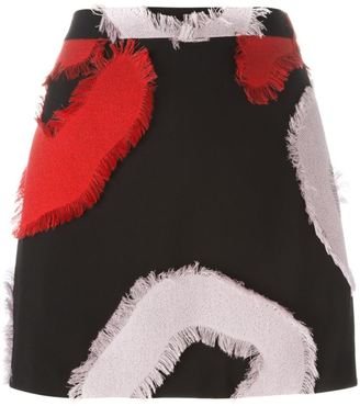 Versace frayed patch mini skirt