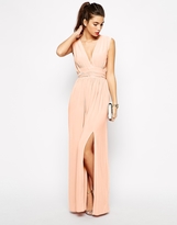 Thumbnail for your product : Love Plunge Neck Maxi Dress with Wrap Belt