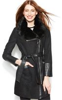Thumbnail for your product : Via Spiga Faux-Leather & Faux-Fur Kate Trench Coat
