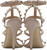 Thumbnail for your product : Valentino Pink Garavani Rockstud Cage Sandals